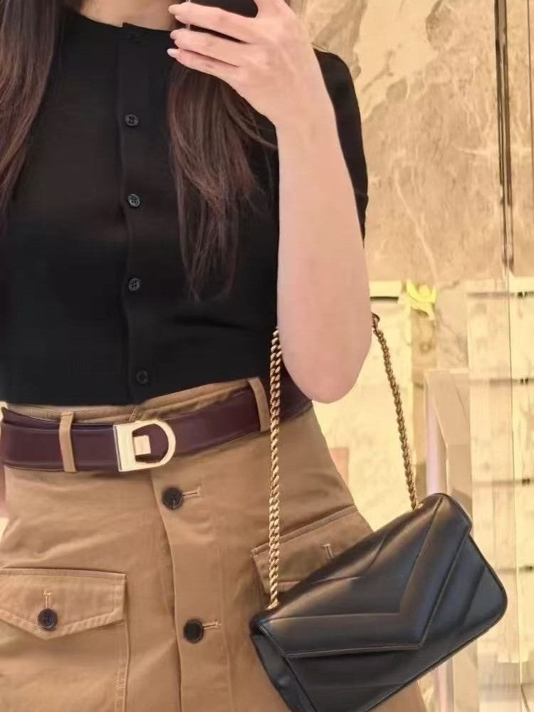 Comfortable New Women's Flip Sheepskin Chain Small Square Bags