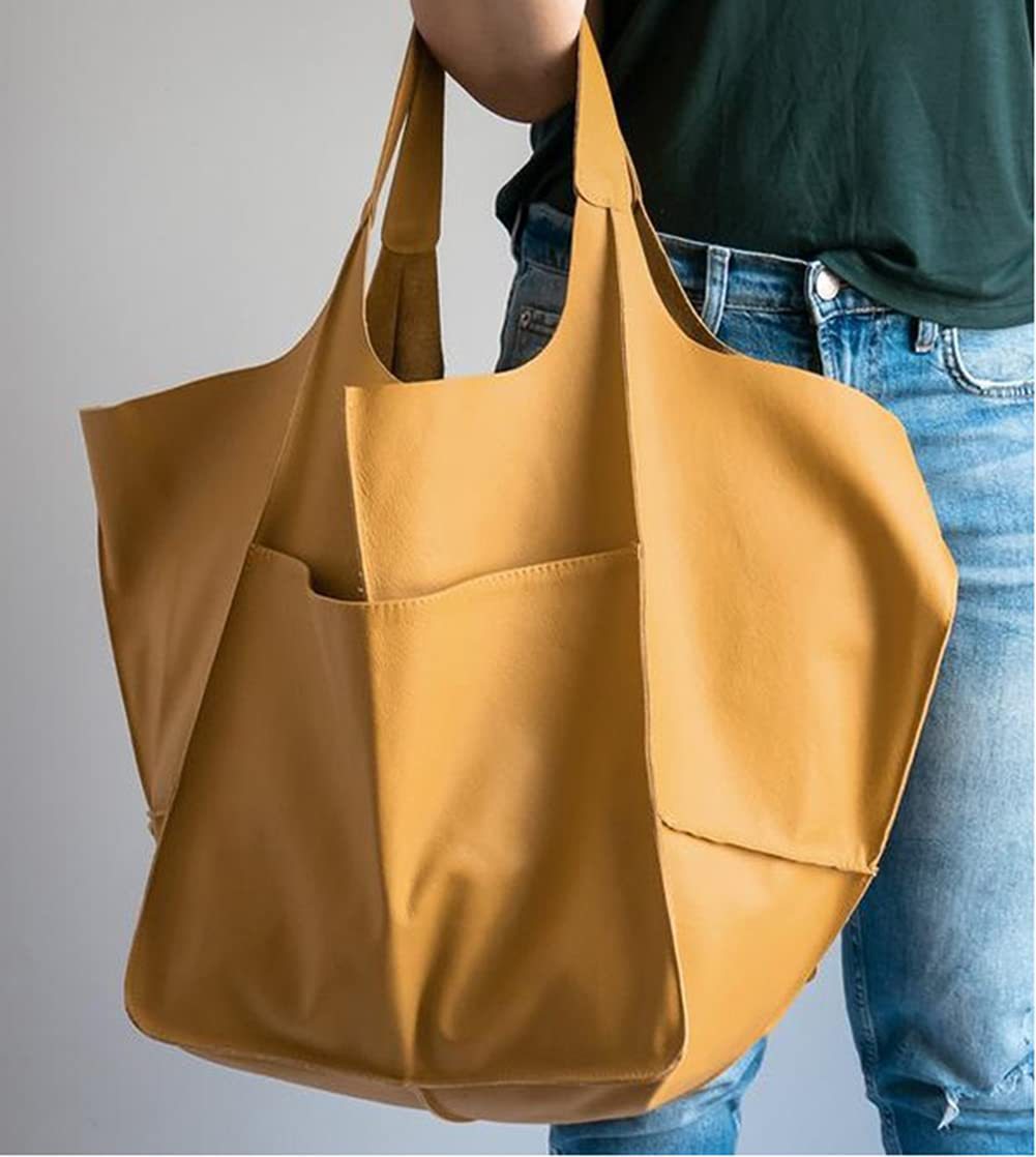 Women's Retro Simple Big Soft Leather Large Capacity Bags