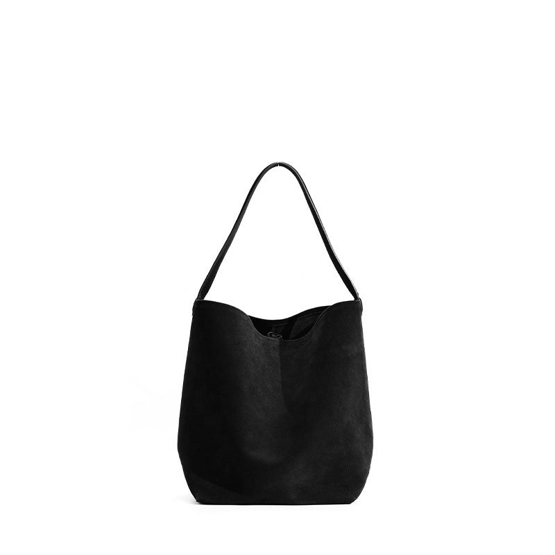 Women's Niche Genuine Leather Leisure Commute High-grade Large Bucket Bag