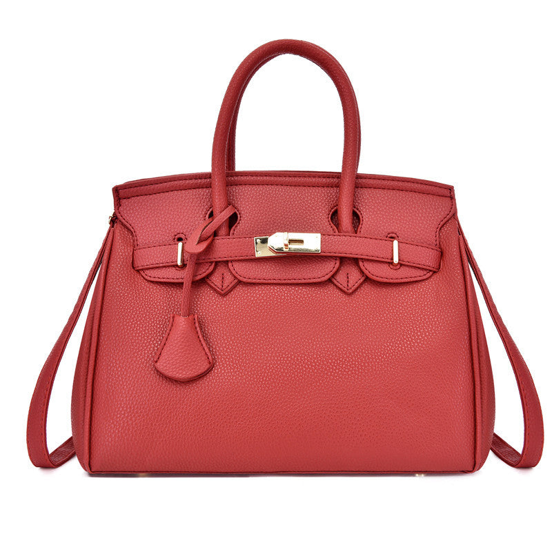 Women's Litchi Pattern Solid Color Fashion Women's Handbag