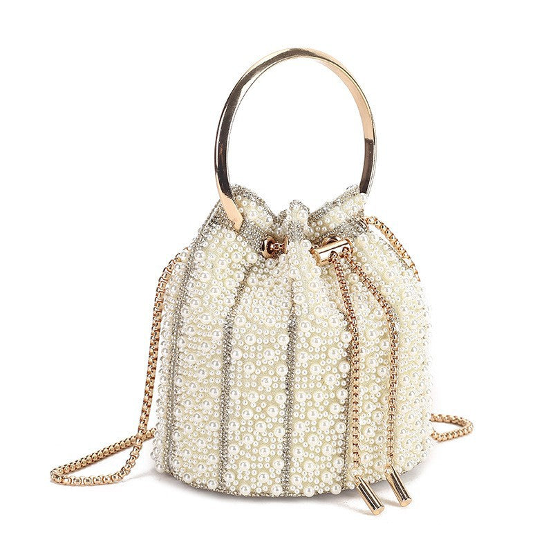 Women's Light Luxury Pearl Hand Versatile High-grade Chain Bucket Bag