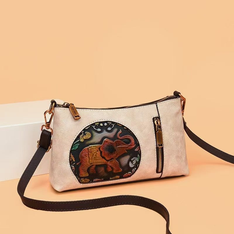 Retro National Style Large Capacity Boston Women's Shoulder Bag