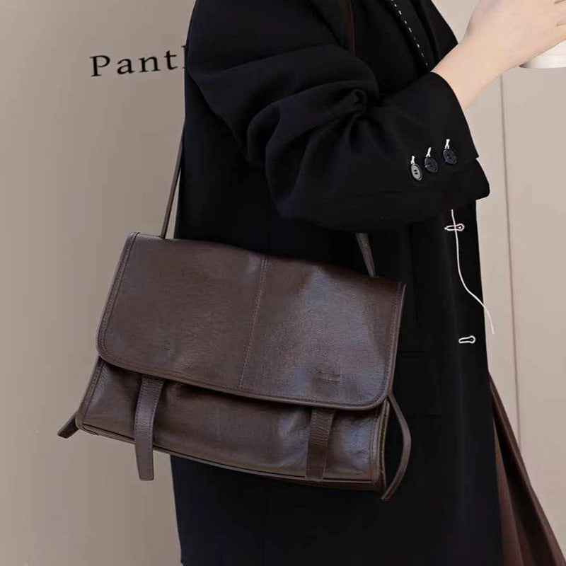 Women's Tanned Sheepskin High Sense Large Capacity Women's Shoulder Bag