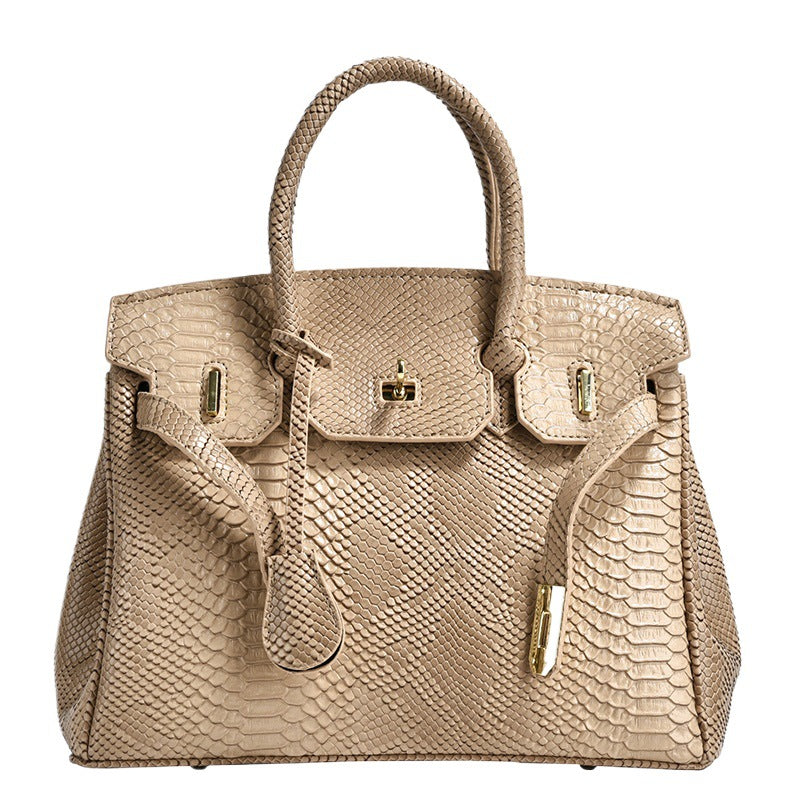 Women's Crocodile Pattern Platinum Oblique Large Capacity Women's Messenger Bag