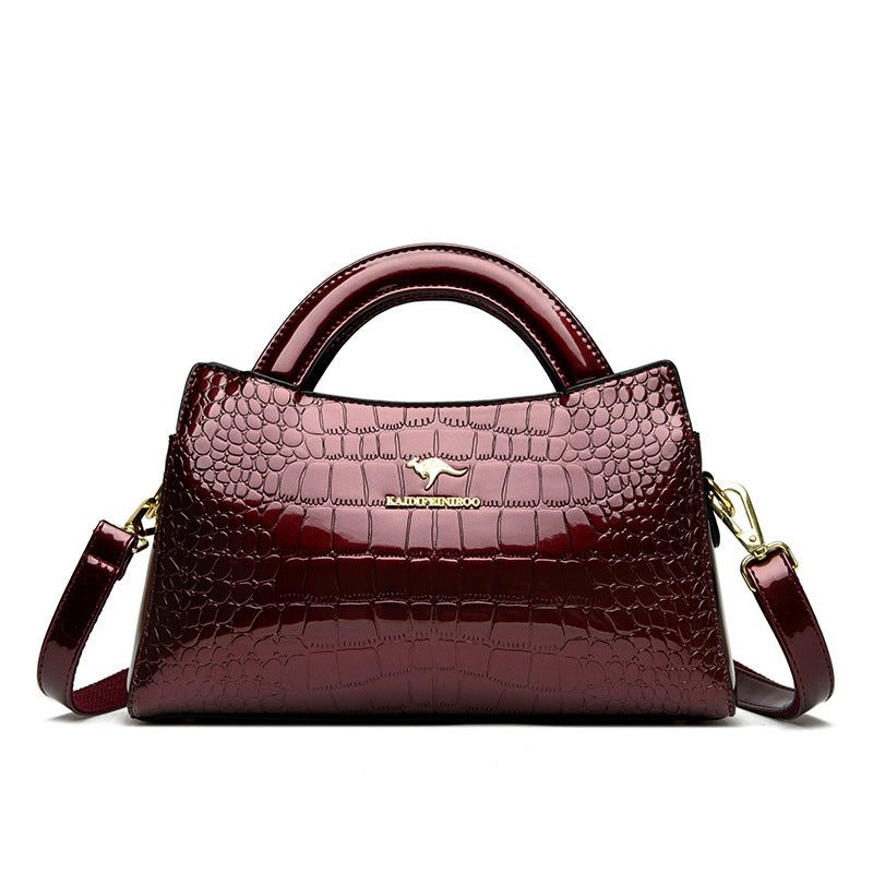 Women's Patent Leather For Mom Alligator Print Women's Handbag