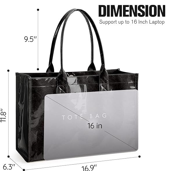 Women's Lettered Versatile Minimalist Transparent Simple Commuter Tote Bag