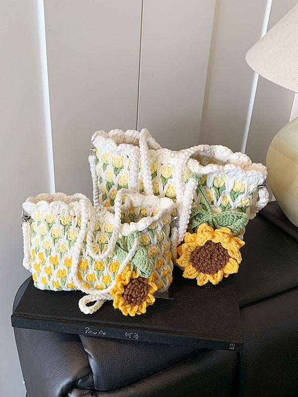 Women's Finished Tulip Hand-woven Sweet Hand Crocheted Summer High Bags
