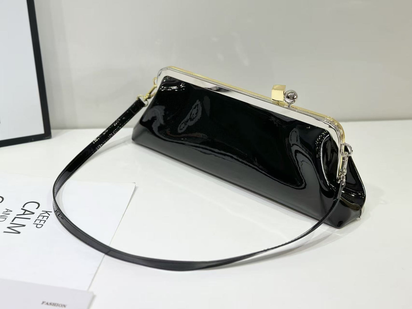 Women's Mirror Baguette Clutch Dress Garment Dinner Women's Shoulder Bag