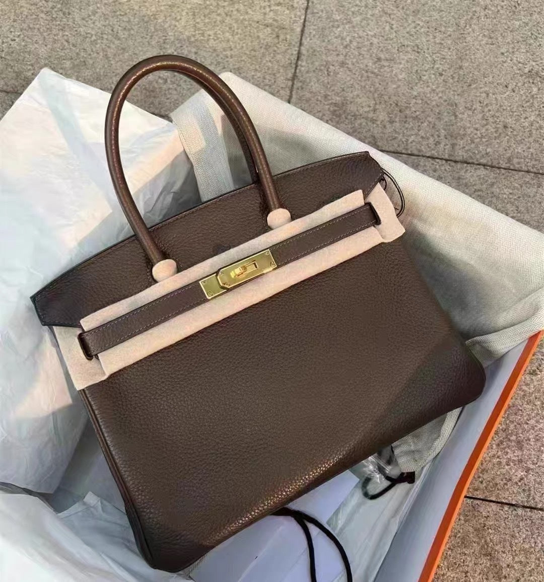 Cowhide Grain Gold Sier Genuine Leather Fashion Large Capacity Portable Women's Handbag