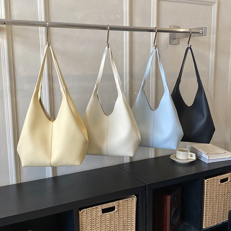 Women's Leather Large Capacity Temperament Commuter Loose Tote Bag