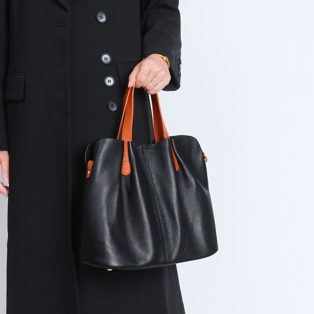 Women's Linen Blue Prepuce Commuter High Sense Tote Bag