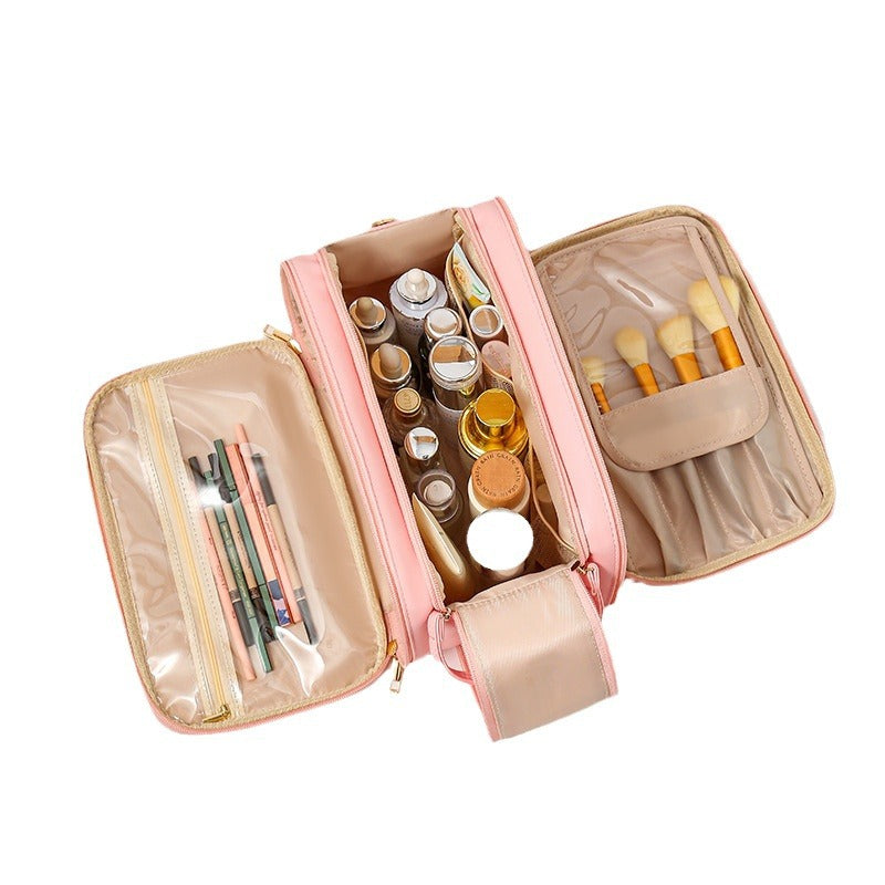Women's Portable Large Capacity Wash Brush Storage Makeup Bag