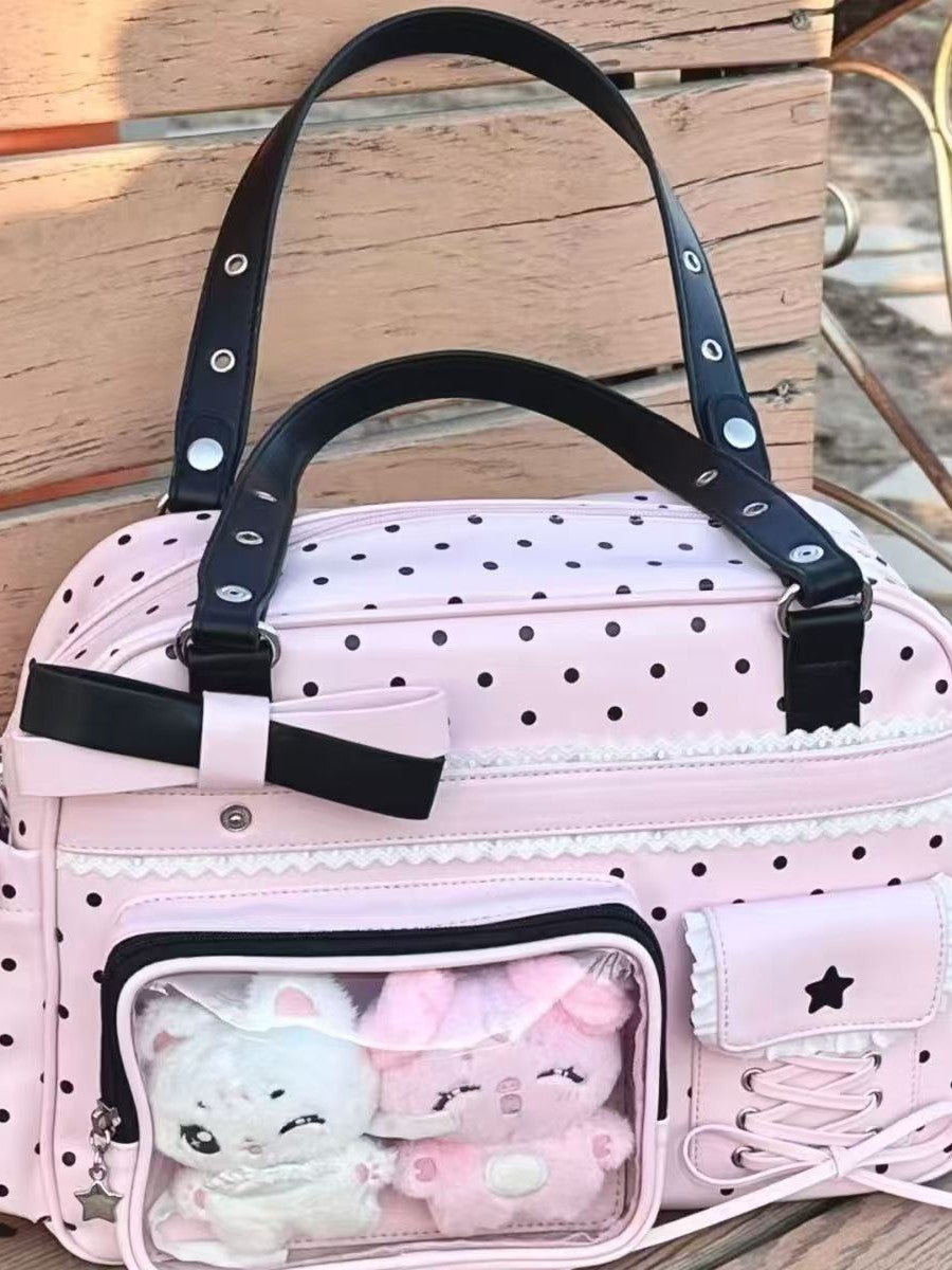 Hidden Light Cartoon Commuter Double Star Women's Backpack
