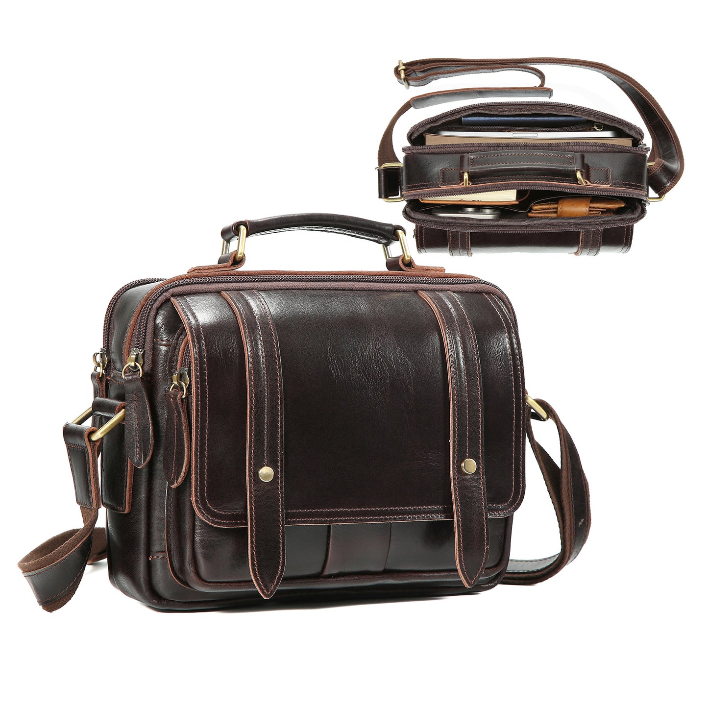 Leather Classic Horizontal Leisure Commute Multifunctional Commuter Men's Messenger Bag