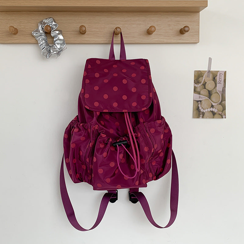 Korean Lightweight Nylon Design Polka Dot Backpacks