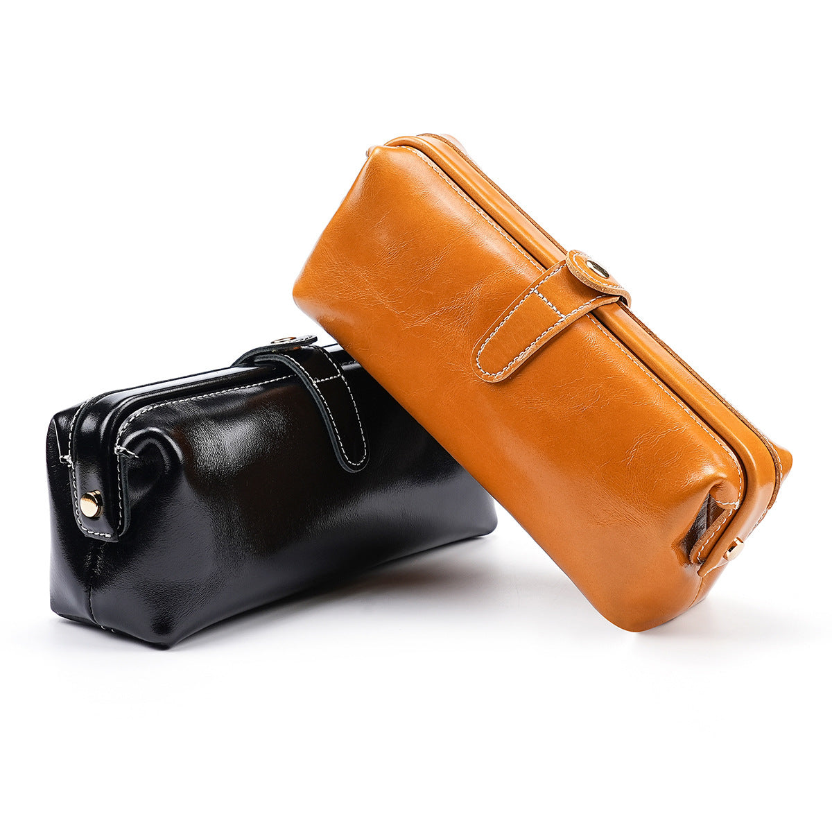 Waterproof First Layer Cowhide Eye Shadow Foundation Tools Bags