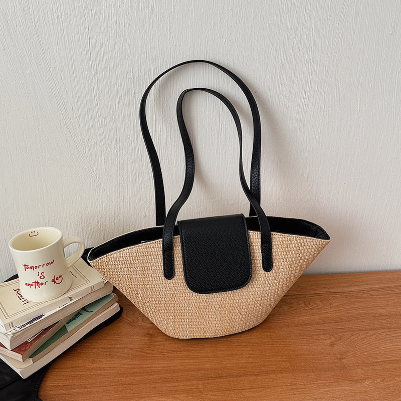 Design Woven Korean Style Trendy Simplicity Tote Bags