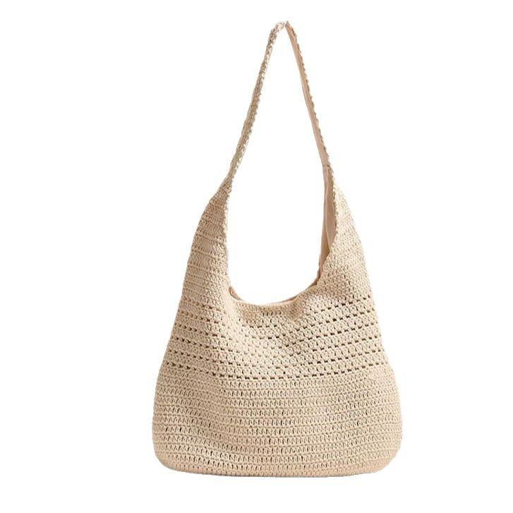 Women's Summer Cotton Thread Woven Seaside Vacation Beach Large Capacity Women's Shoulder Bag