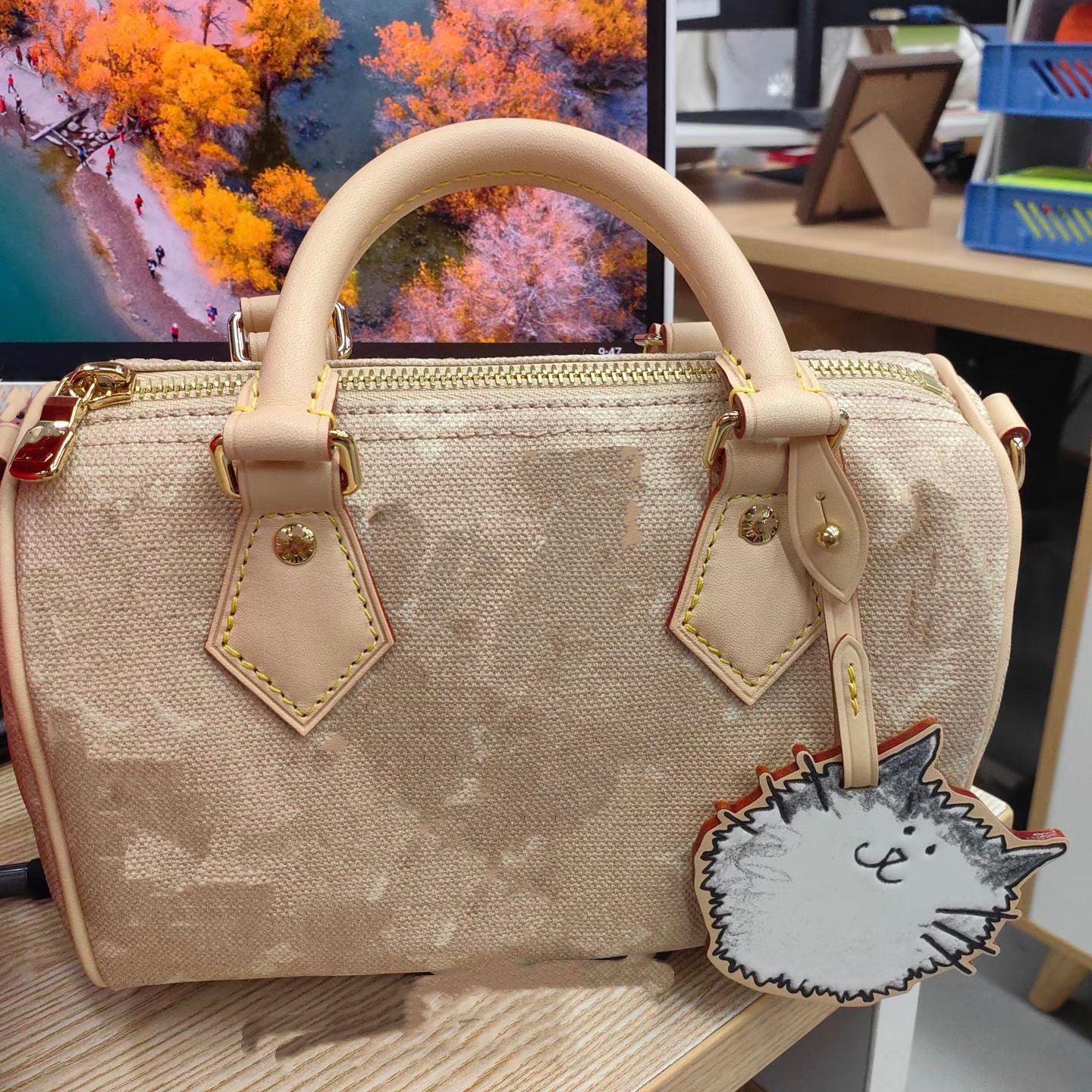 Women's Trendy Canvas Shell Pillow Soft Box Large Women's Handbag