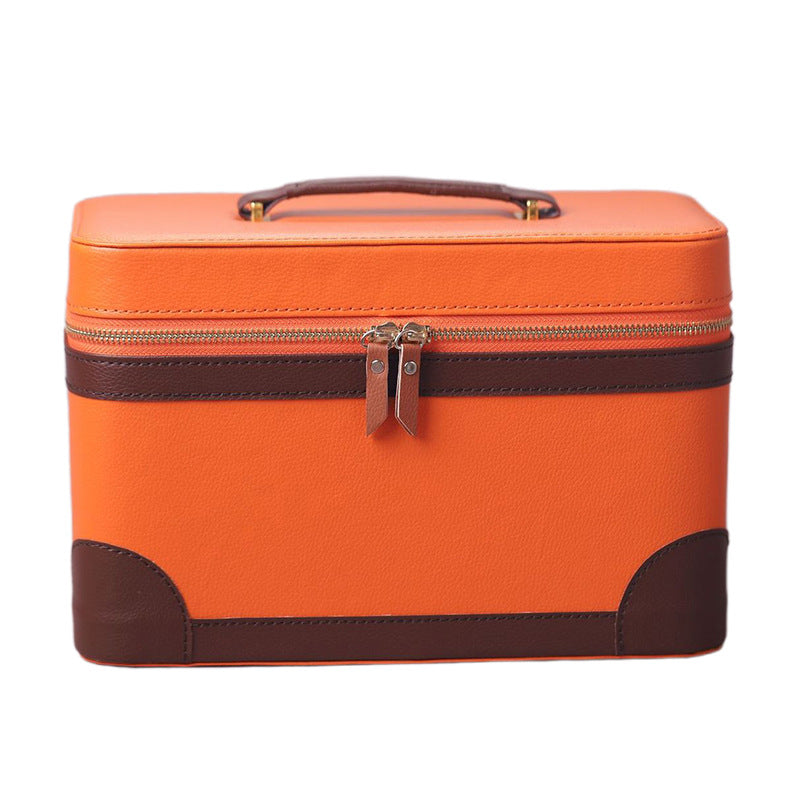 Essential Oil Storage Convenient Double Deck Leather Purple Box Makeup Bag