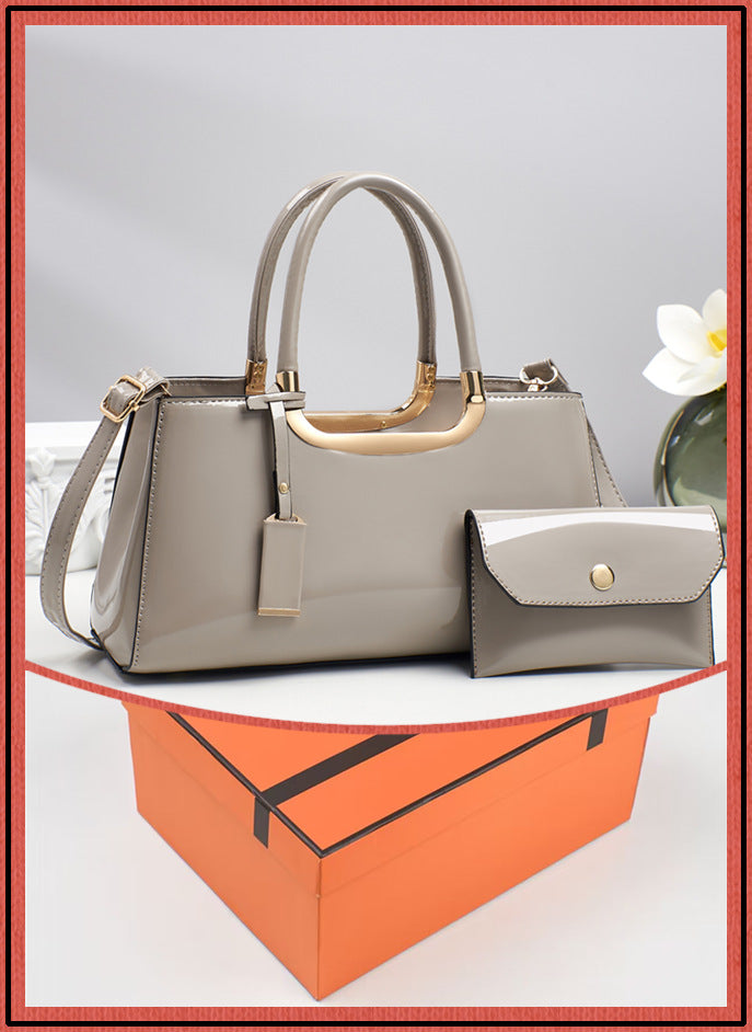 Women's Simple Fashion Patent Leather Shiny Bridal Wedding Bags