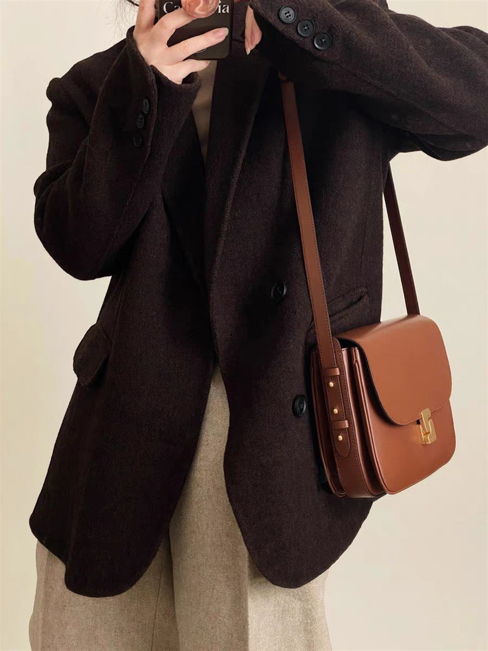 Versatile French Niche Elegant Classic Rivet Bags