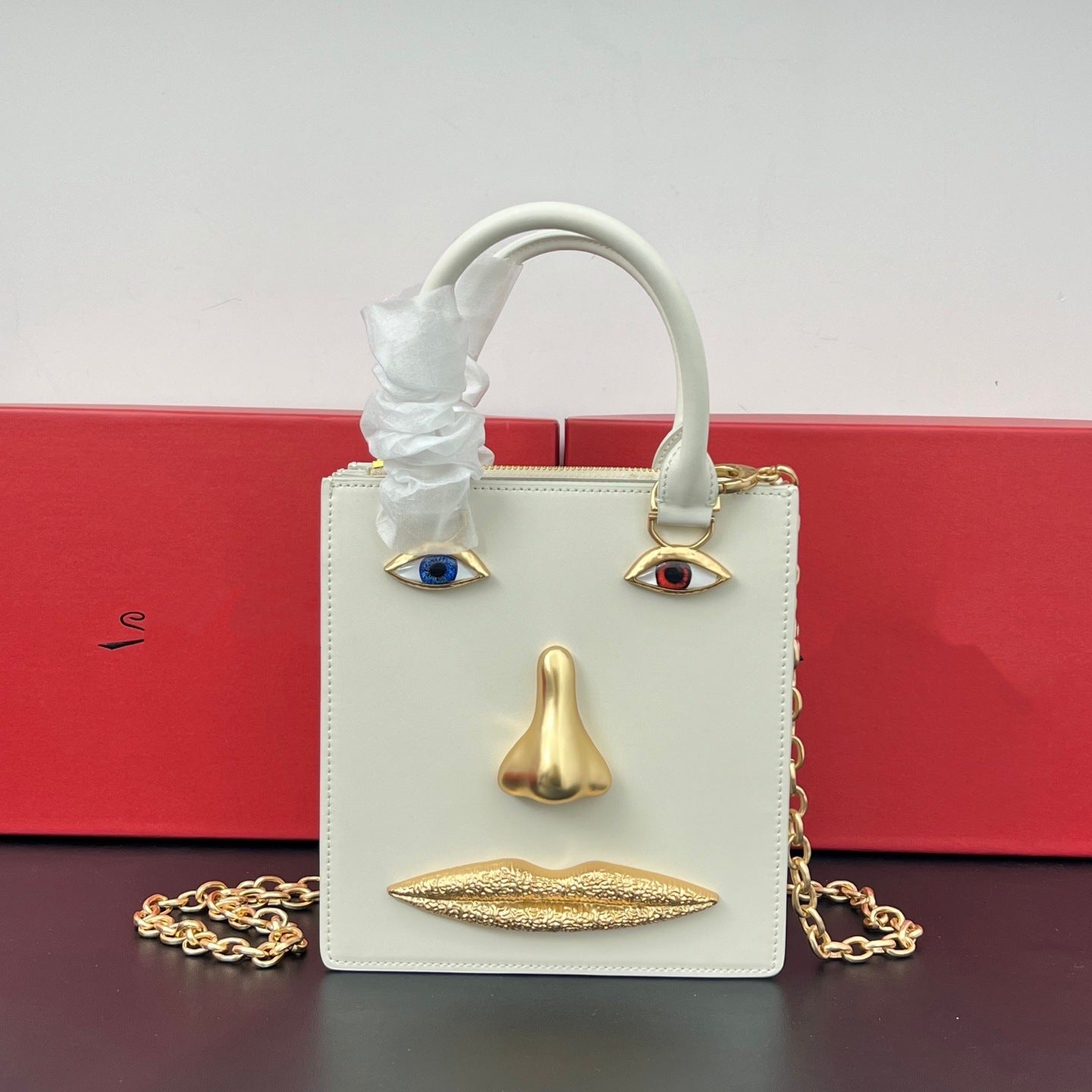 Women's Clutch Pattern Genuine Leather Face Chain Classic Women's Handbag