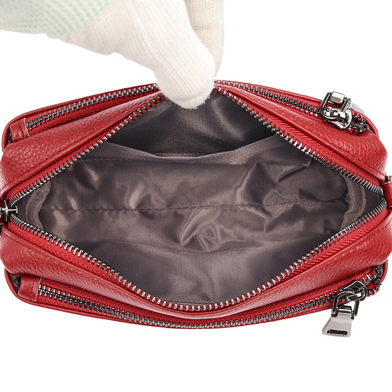 Women's First Layer Cowhide Niche Commute Minimalist Women's Messenger Bag