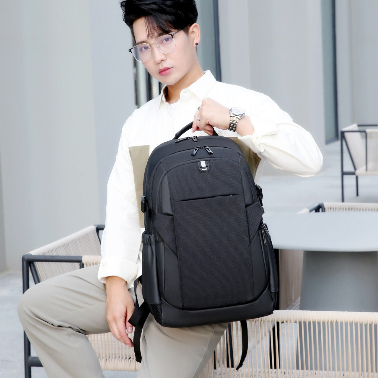 Men's Large Capacity Expansion Neutral Breathable Computer Backpacks