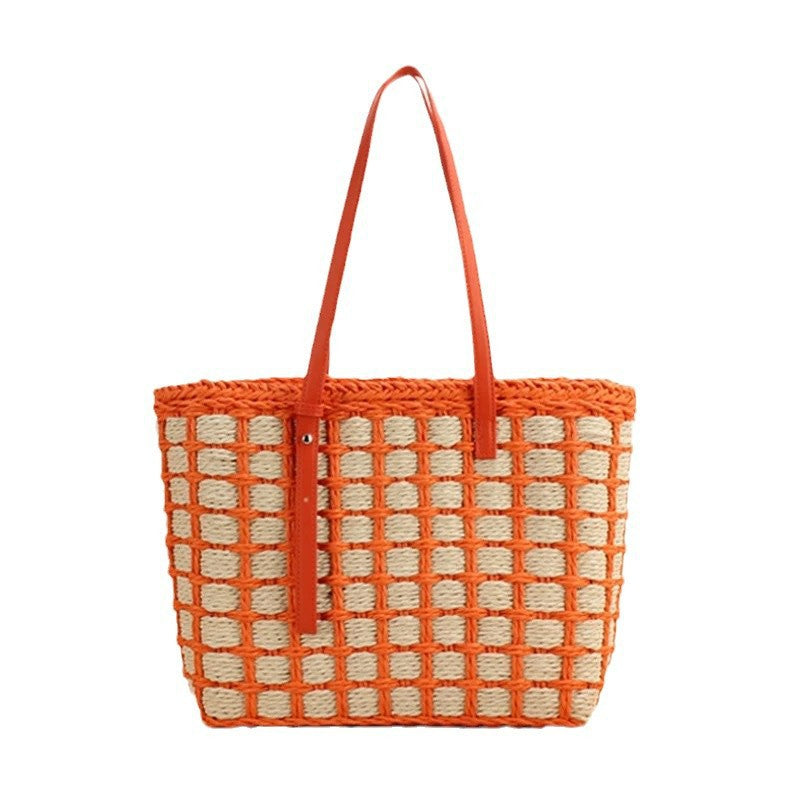 Women's Color French Portable Woven Large Capacity Women's Shoulder Bag