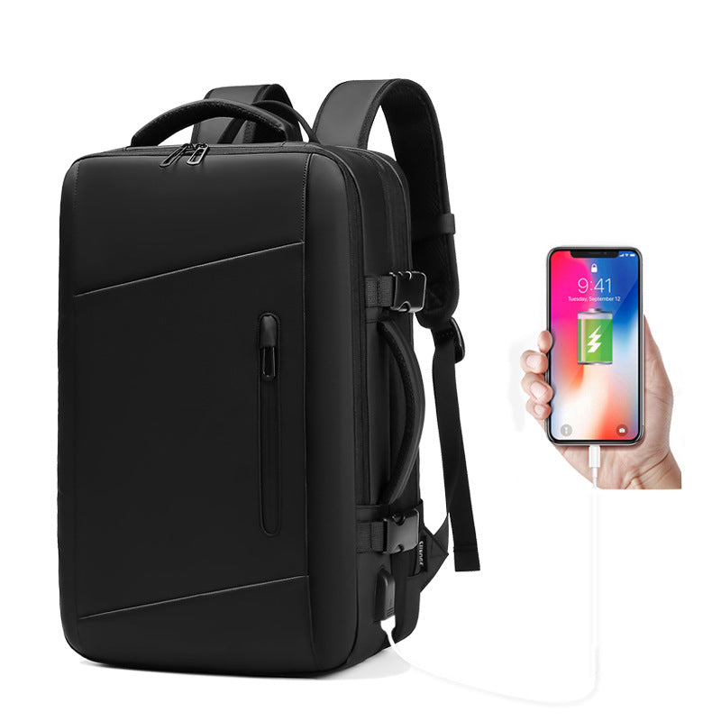 Men's Fashion Computer College Waterproof Scalable Business Backpack