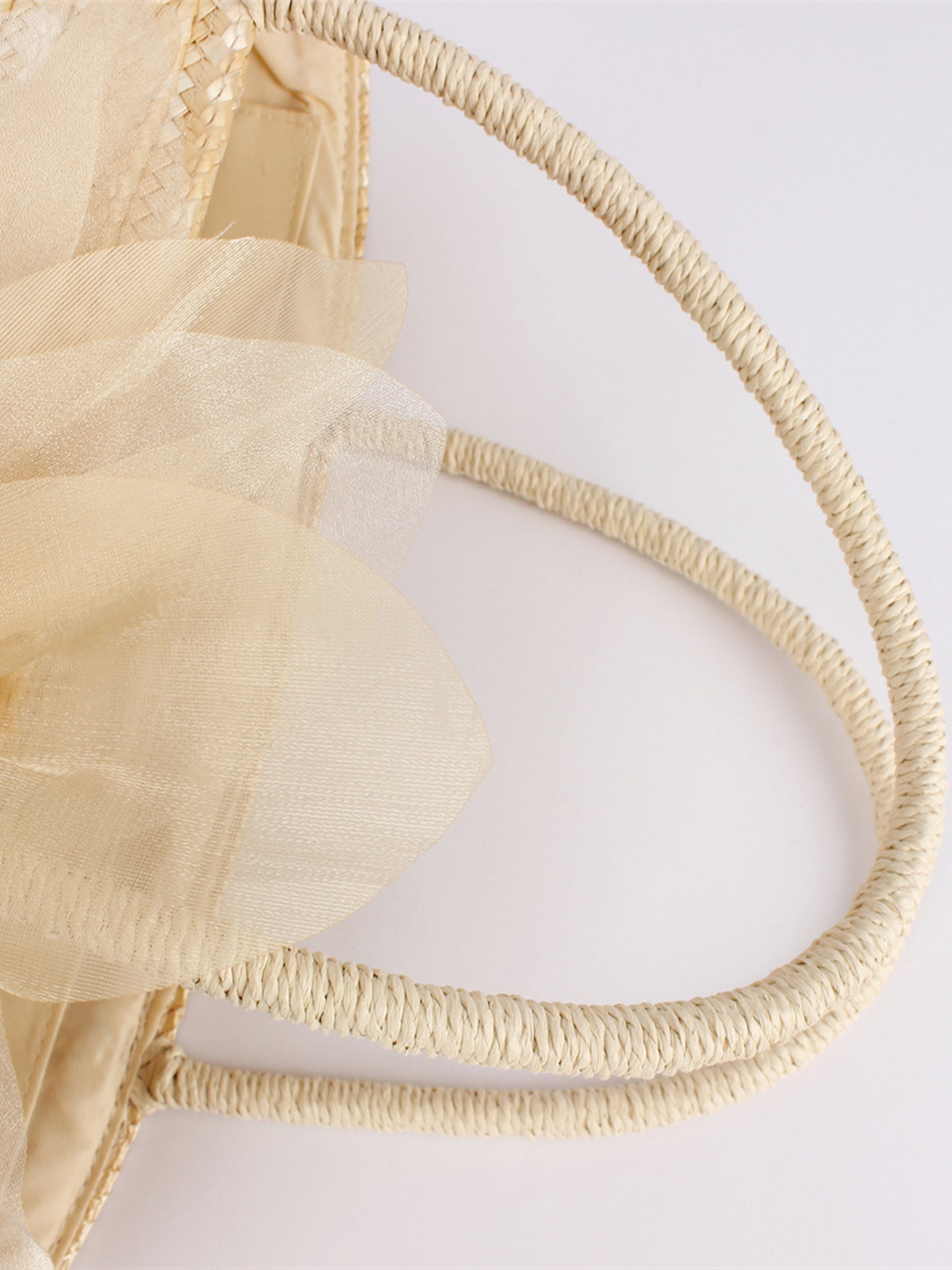 Women's Pastoral Silk Large Flower Woven Fashion Seaside Vacation Beach Women's Shoulder Bag