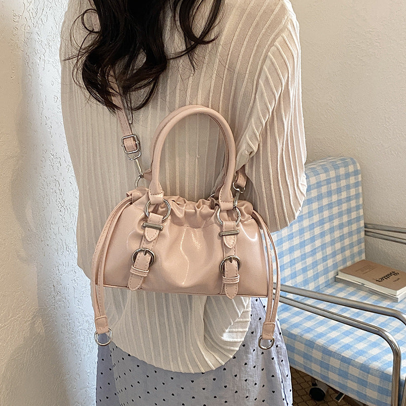 Women's Korean Style Soft Leather Pleated Portable Cloud Fashionable Texture Women's Shoulder Bag