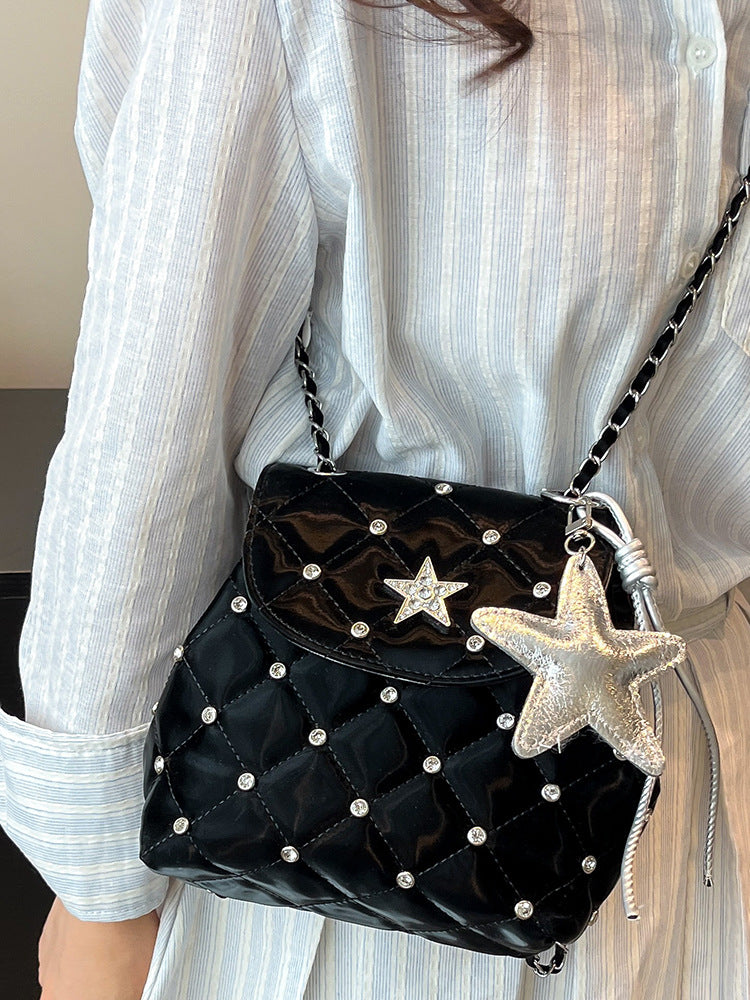 Women's Rhombus Chain Underarm Summer Fashion Niche Western Women's Backpack