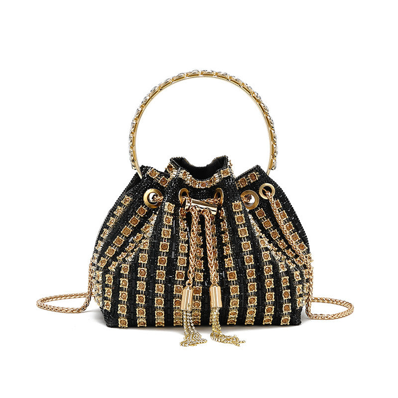 Women's Dinner Refined Rhinestone Chain Simple Fashion Bucket Bag
