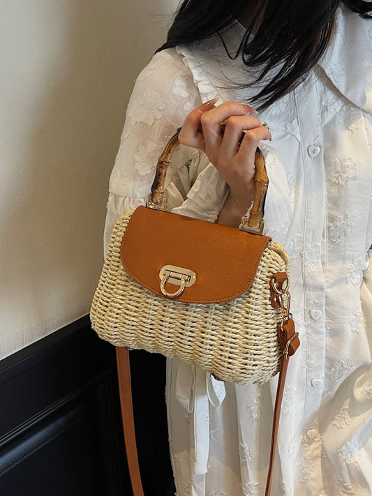 Women's Mori Style Retro Straw Woven Bamboo Vacation Bags