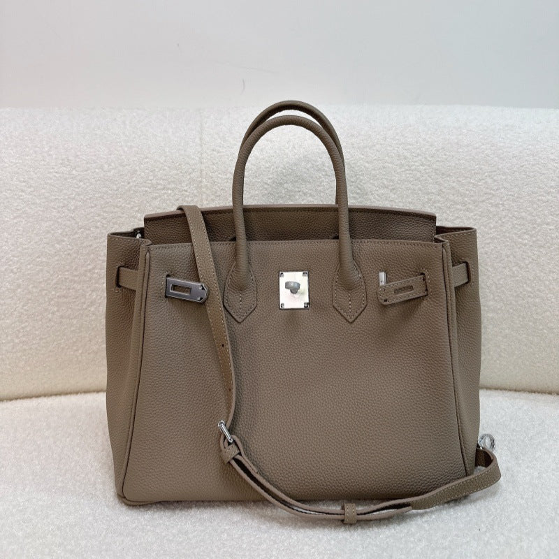 Women's First Layer Cowhide Sier Large Capacity Women's Handbag