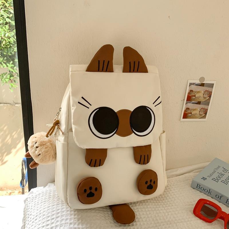 Cartoon Siamese Kitten Female Junior High Backpacks