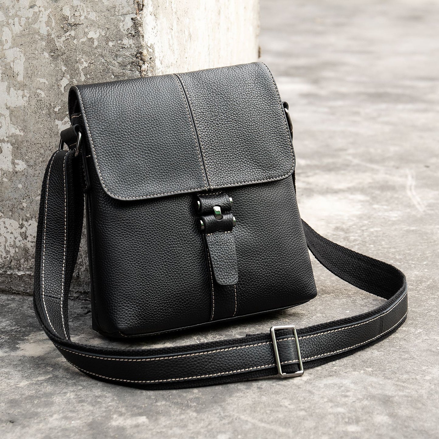 Trendy Men's Leather Business High-grade Cowhide Men's Messenger Bag