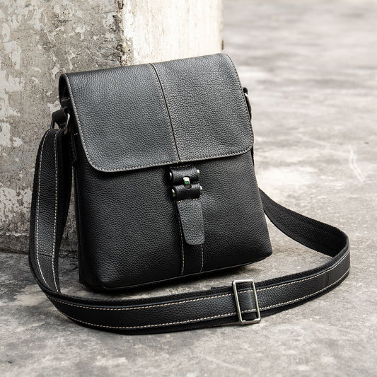 Trendy Men's Leather Business High-grade Cowhide Men's Messenger Bag