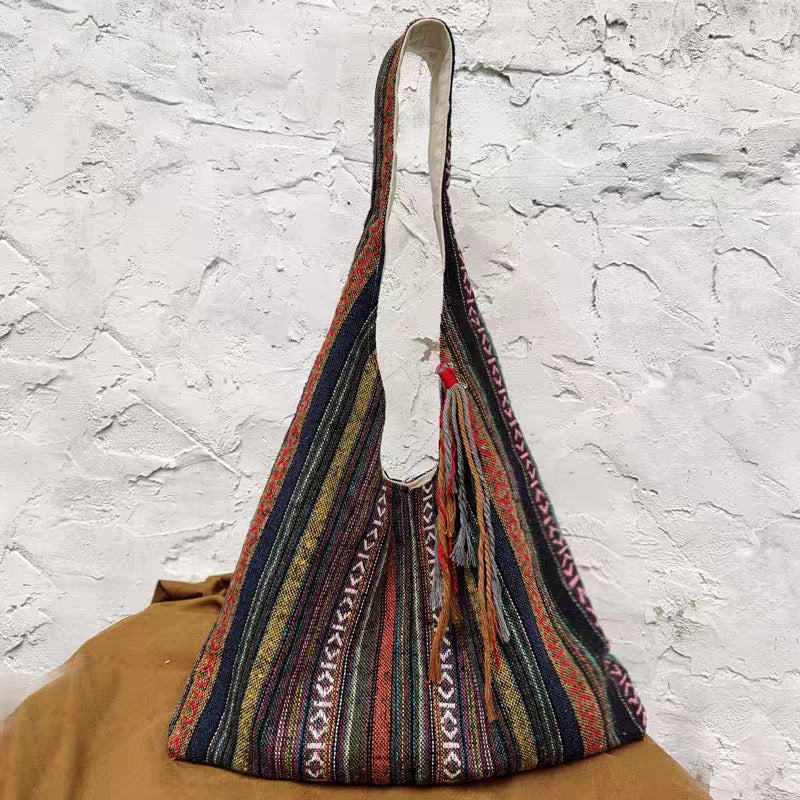 Style Canvas Large Capacity Totes Vintage Tassel Bags