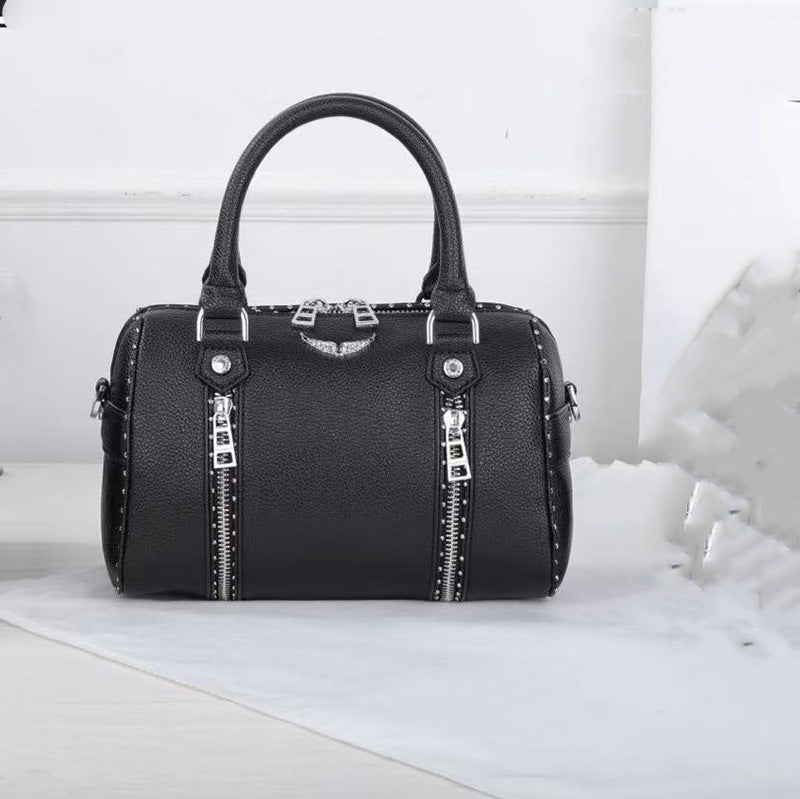 Women's Pillow Boston Large Capacity Rivet Wings Bags