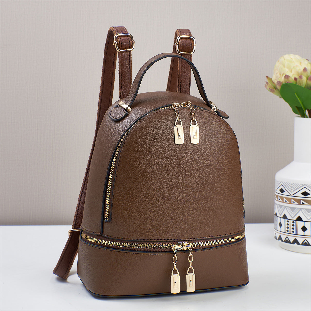 Women's Textured Leisure Commute Simple High-grade Women's Backpack