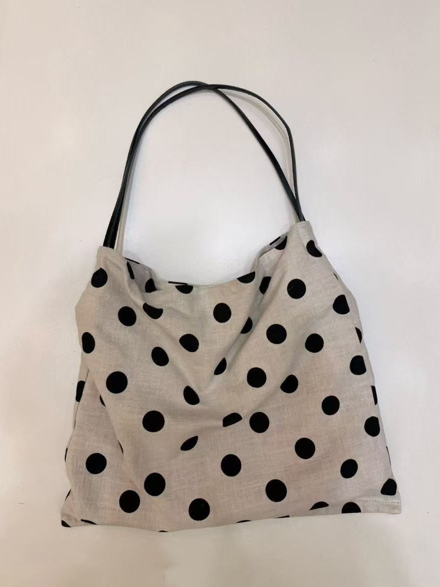 Classic Trendy Versatile Cloth Design Dot Women's Shoulder Bag