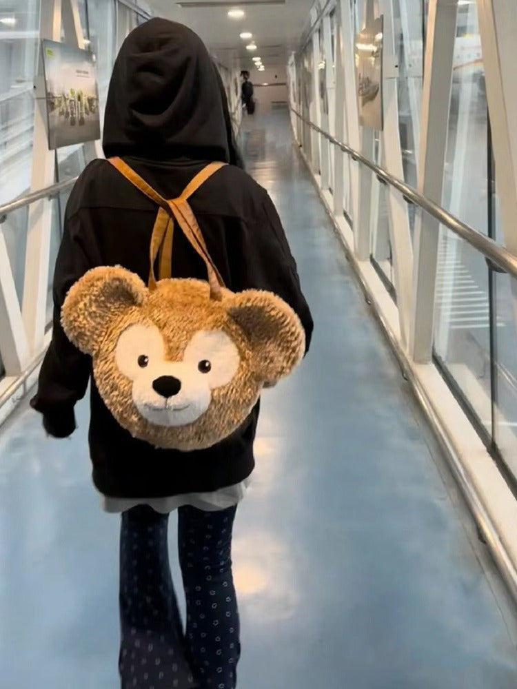 Lovely Duffy Bear Big Face Plush Women's Shoulder Bag