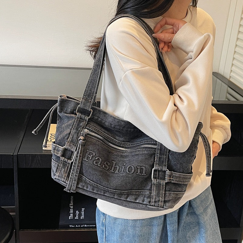 Casual Fashion Trend Denim Commuter Wrist Women's Messenger Bag