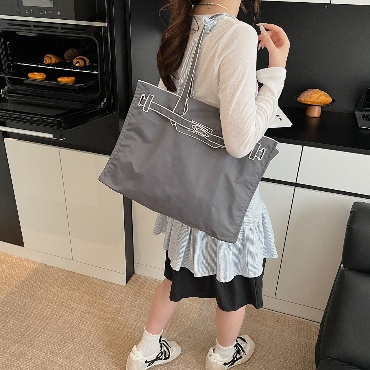 Embroidered Fashion Large Capacity Environmental Protection Shopping Everyday Joker Women's Shoulder Bag
