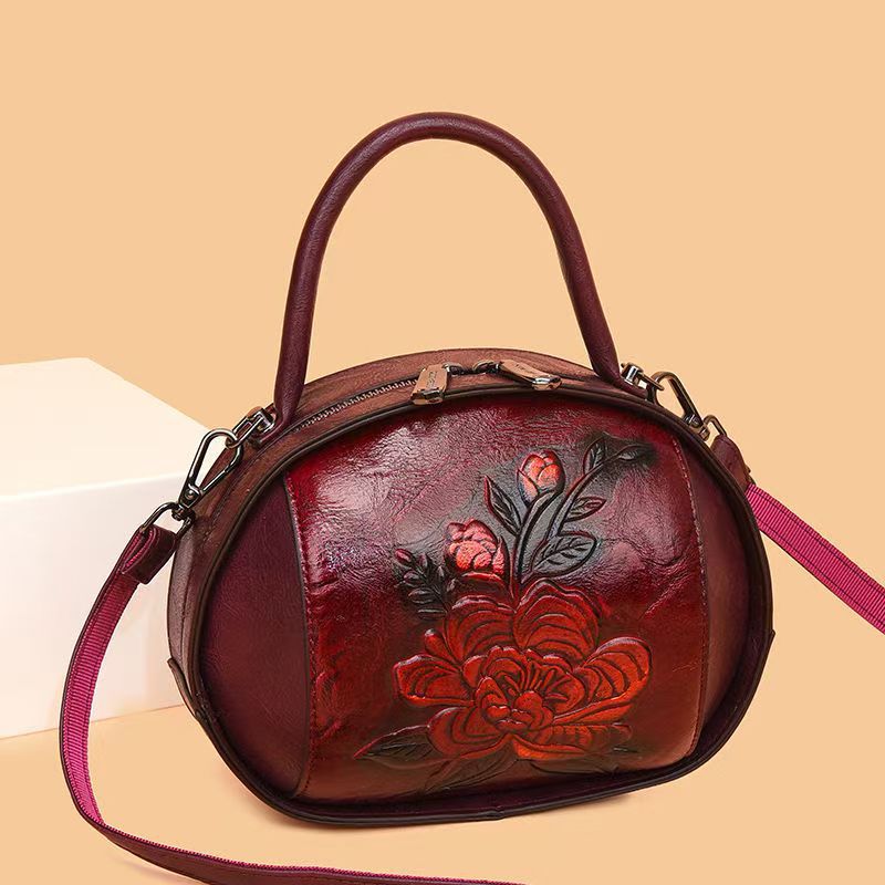 Women's Retro Style Chinese Ethnic Mother Oval Bags