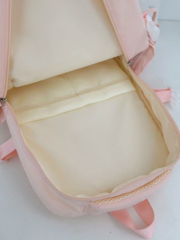 Style Lightweight Solid Color College Commuter Leisure Backpack