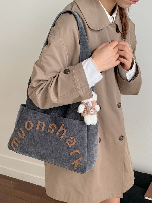 Women's Korean Simple Retro Fashion Letters Large Leisure Backpack